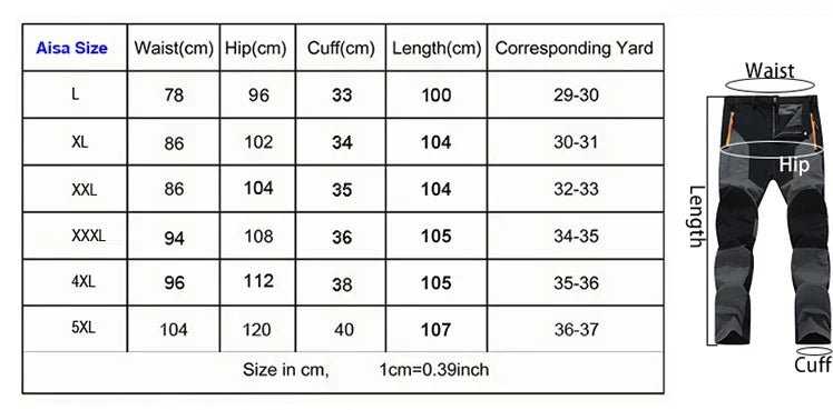 Men's Hiking Pants Summer ultra-thin, Breathable and cool Quick Dry Lightweight Cargo Work Golf Travel Pants with Zipper Pocket