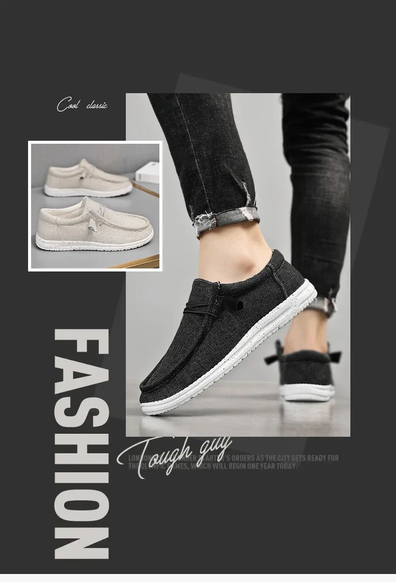 Men Casual Shoes Breathable Lightweight Slip-On Flats Simple Comfortable Solid Color Soft Sole Shoes Men Shose For Sale Loafers