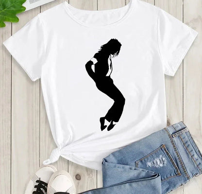 Michael Jackson Graphic Printed Tshirt Harajuku Rock Fashion Casual Short Sleeve Crew Neck Plus Size T Shirt Women