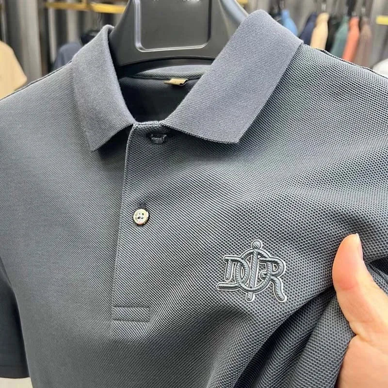 Luxury Spring and Autumn New Comfortable Casual Polo Shirt Fashionable Men' Brand Designer Original Letter Badge Long Sleeve Top