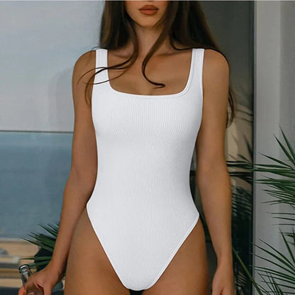 Ribbed Tummy Jumpsuit Daily Shaper Bodysuits Light Control Compress Tummy Control Open Crotch Shapewear Suits Open Crotch