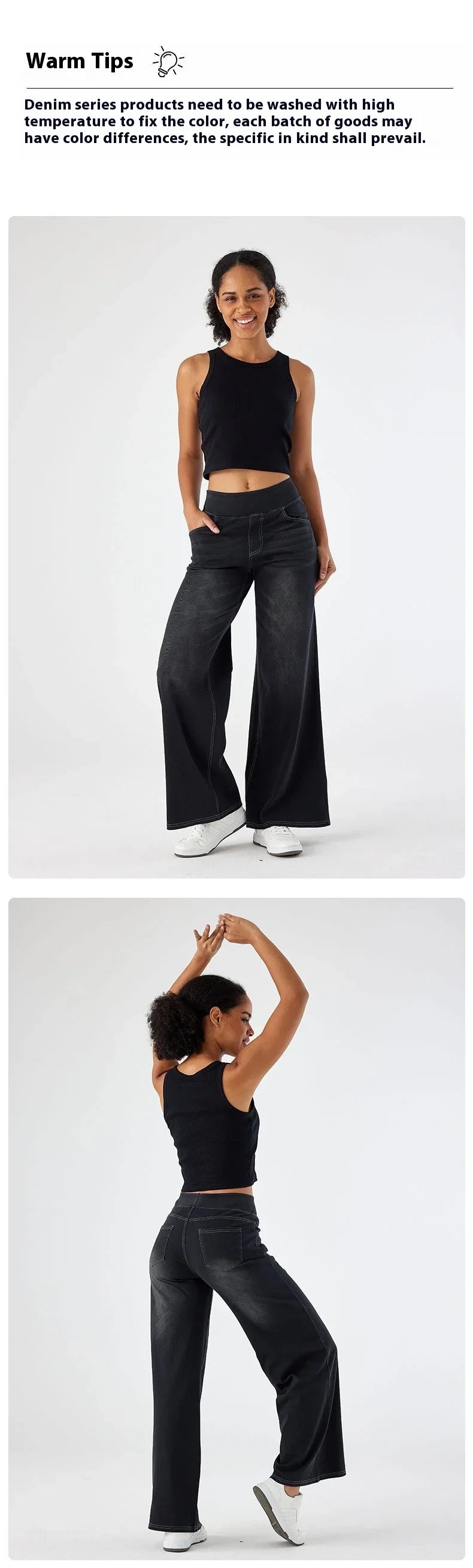 Women's New Large Size Denim Wide-Legged Trousers American High-Waisted Thin Straight Loose Casual Trousers Casual Jeans