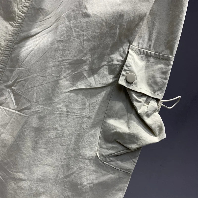 Vintage Skirts for Women American Fashion High Waist Back Slit Cargo Skirt Streetwear All-match Pockets Trendy Harajuku Chic New