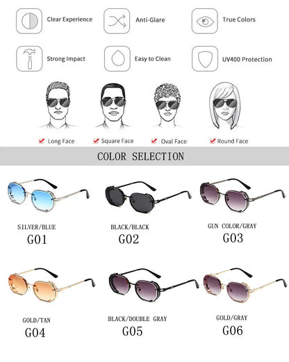 Punk Sunglasses For Men Vintage Steampunk Sunglasses Women Trendy Luxe Square Fashion Glasses Dropshipping Gafas De Sol Hombre