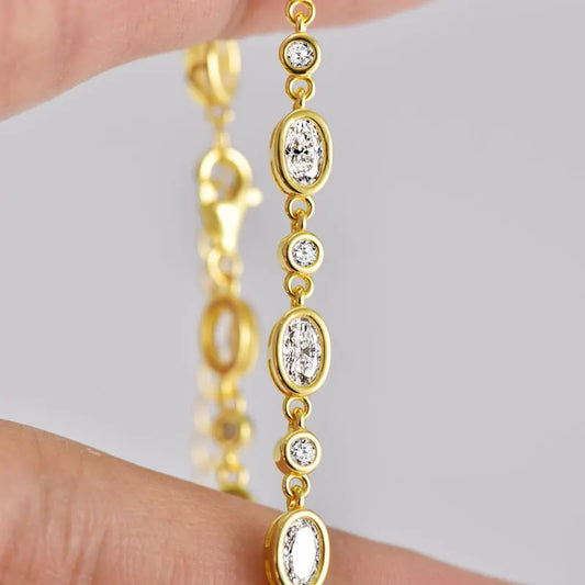 Bracelet en moissanite diamant certifié GRA pour femmes, en argent sterling 925, chaîne, bijoux fins de mariage, cadeaux