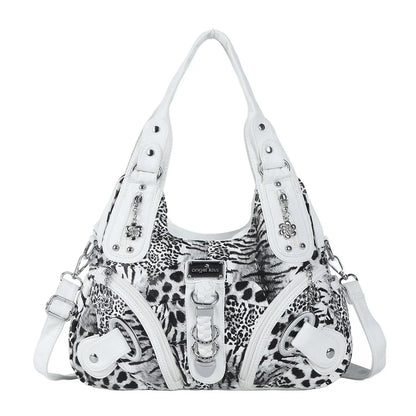 Vintage Bag Large Women's Shoulder Bag Leopard Print Top-Handle Fashion Satchel Dumpling Tote Hobos Handbags