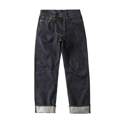 55501 Relaxed Straight Fit Men's Jeans Raw Selvedge Denim Pants Amekaji