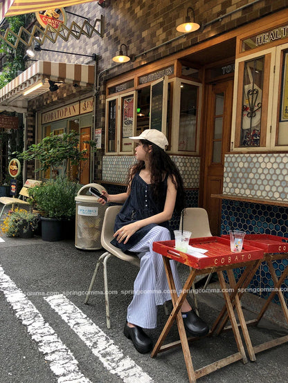 Korean Sle ort Denim Overalls Women's Faionable Summer Dr Vest Dr No Brand Commute Sle 00% Other Material