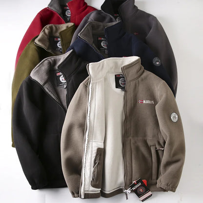 Thickened Double - Sided Polar Fleece Jacket for Men | Autumn/Winter Warm Casual Loose Fit Big Size Coat