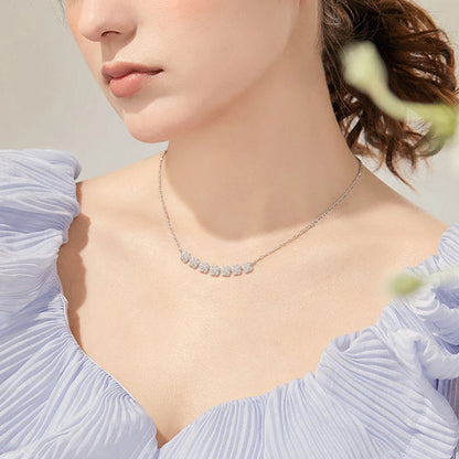 Diamond Necklaces for Women, Dainty 14k Gold/925 Sterling Silver Choker Necklace Gold Plated Jewelry Trendy Gift
