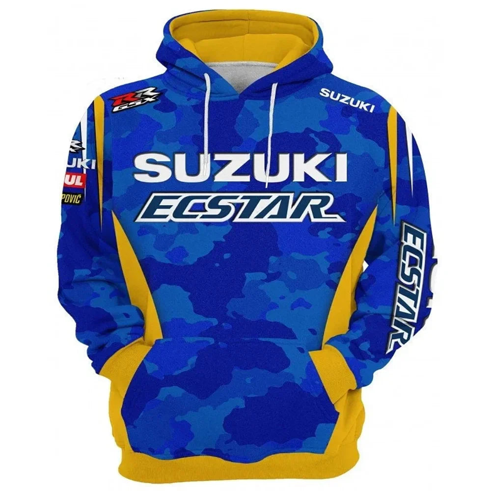 The new Suzuki men's hoodie is a casual and fashionable outdoor sports and motorcycle sportswear for autumn and winter