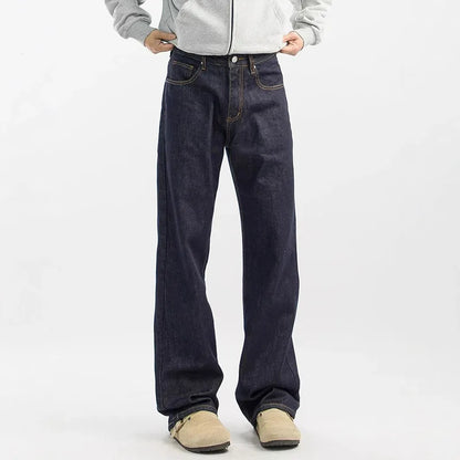 Korean Version New Denim Jeans Retro Men'S Casual Pants High Street Wide Leg Pants Loose Straight Leg Pants