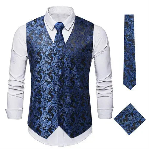Red Men's Single Breasted V-Neck Sleeveless Vest Jacket, Wedding Party Vests, White Black Blue Green Waistcoat With tie and