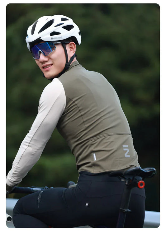 Winter Cycling Clothing for Men Fleece Cycling Sets Long Sleeve Jersey with Pockets Long Bicycle Bib Pants for Road Bikes