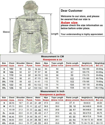 Winter Autumn Fleece Men Jacket Tactical Waterproof Suit Outdoor Fishing Hiking Camping Tracksuits Coat Thermal Suit