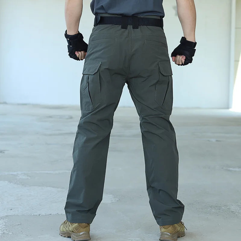 Summer Multi-pocket Work Tactical Pants Men Outdoor Waterproof Sports Hiking Climbing Pants Combat Military Cargo Trousers