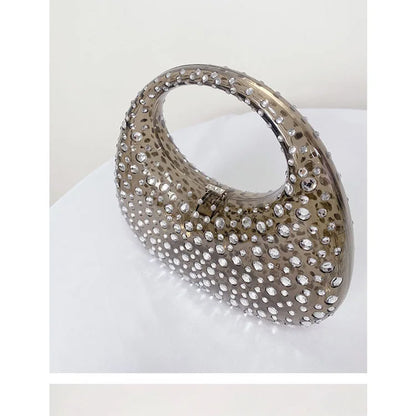 Fashion Women Diamond Handbags and Purses Transparent Acrylic Luxury Party Prom Evening Bag Casual Bling Bling Clear Clutch