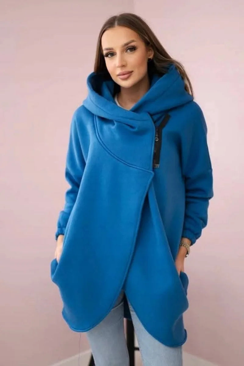 2025 Autumn and Winter Fashion New Women's Sports Loose Velvet Hoodie Zipper Long Sleeve Warm and Cold Proof Hoodie Coat