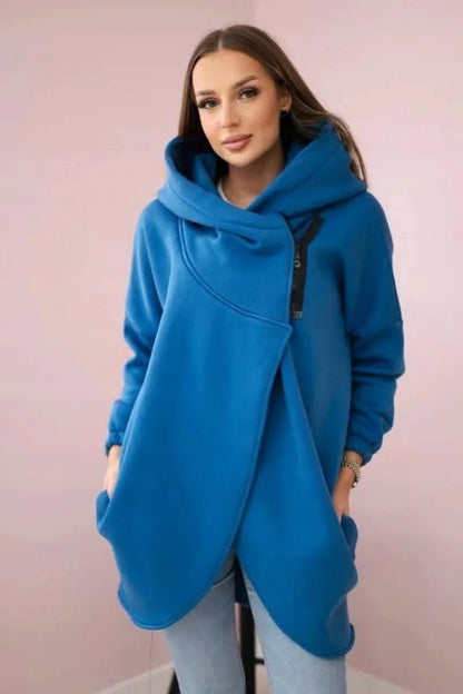 2025 Autumn and Winter Fashion New Women's Sports Loose Velvet Hoodie Zipper Long Sleeve Warm and Cold Proof Hoodie Coat
