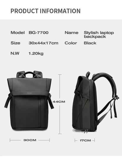 Men Fashion Backpack 15.6 inch Multifunctional Waterproof Backpack Daily Travel Bag Casual School Rucksack with Buckle