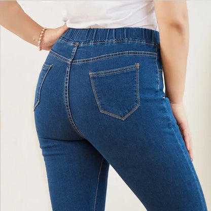 Clothes Skinny Jeans for Women Good Elastic Waist Stretchy Material Tummy Control Mom Jeans Size 5XL 6XL Curvy Jeans