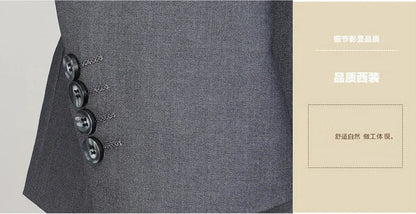 Men's 2024 Slim-fit Two-button Business Suit Professional Work Formal Two-piece Set Trousers Included S-6XL