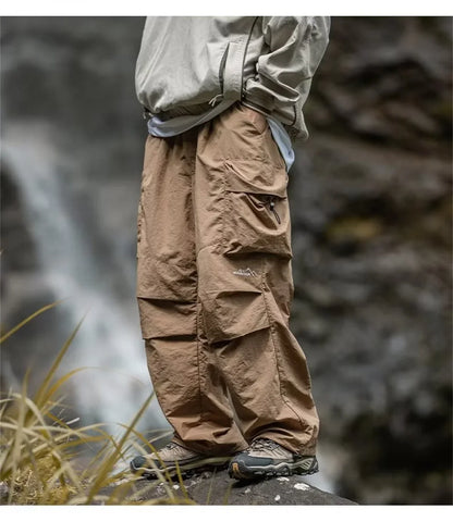 New Trendy New Men's Spring/Summer Breathable Outdoor Cargo Parachute Pants Leisure Hiking Mountaineering Water-resist Pants