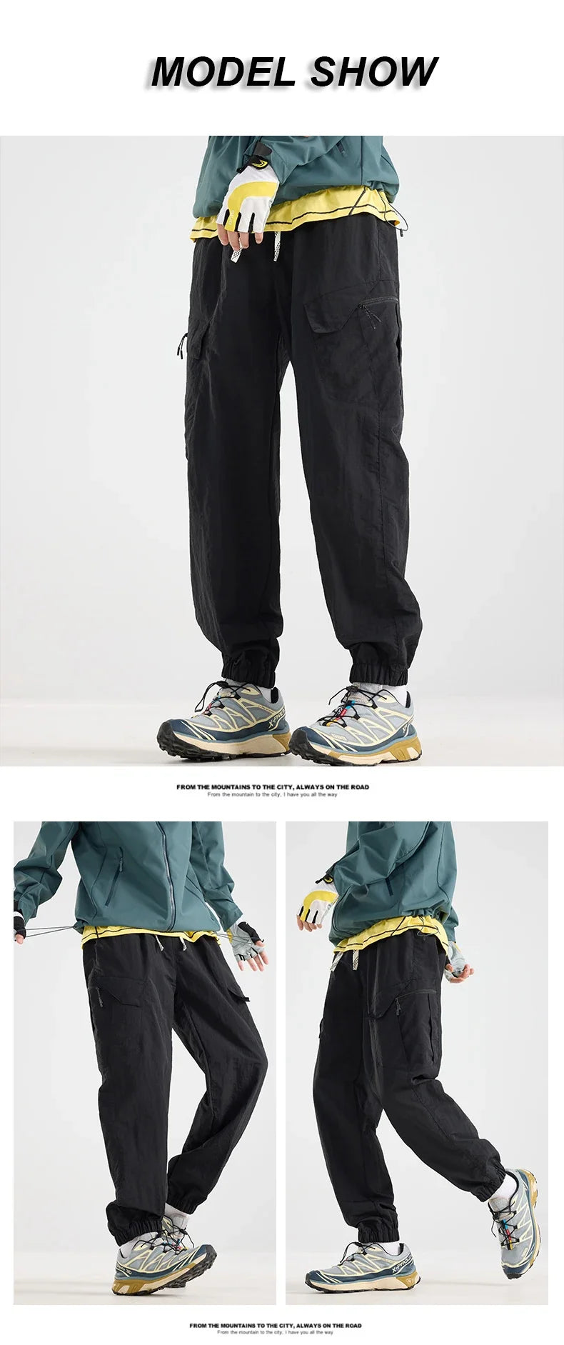 Men Water-repellent Hiking Pants Autumn Mountaineering Cargo Pants Breathable Fishing Camping Cycling Trekking Trousers