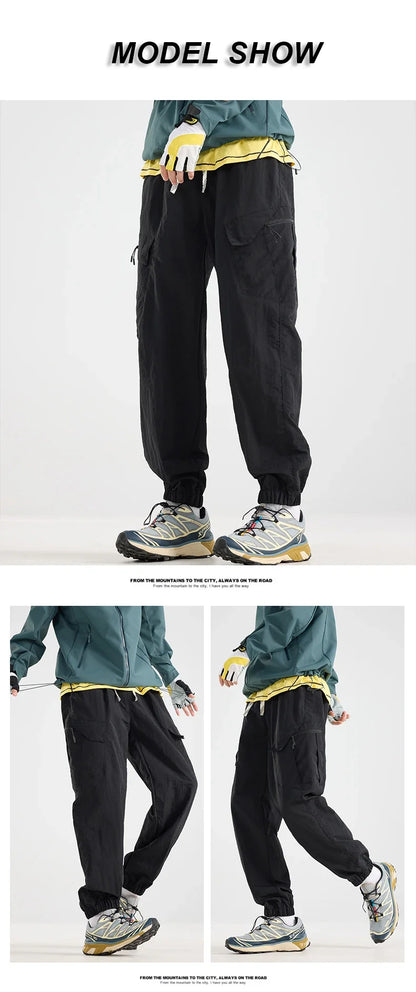 Men Water-repellent Hiking Pants Autumn Mountaineering Cargo Pants Breathable Fishing Camping Cycling Trekking Trousers