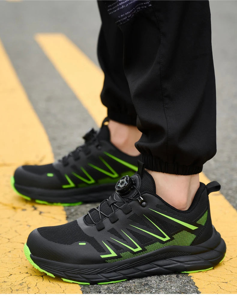 Men Safety Work Shoes Plastic Toe Safety Boots Fashion Lightweight Comfort Working Sneakers Anti-puncture Indestructible Shoes