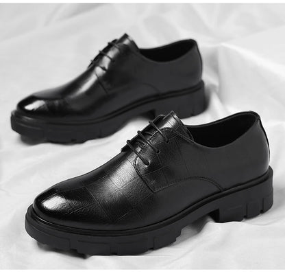 8-10cm Height Increasing Shoes for Men Platform Breathable Lift Casual Inside High Shoes Business Dress Elevator Leather Shoes