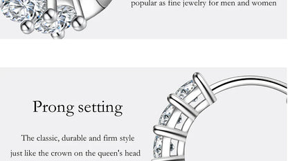 1.8CT All Moissanite Earrings for Women S925 Pure Silver GRA Certified Diamond Temperament Fashion Wedding Party Jewelry