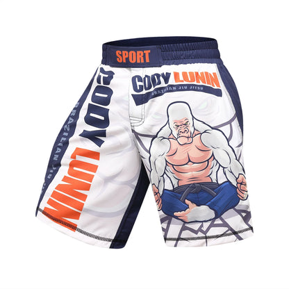 Training Fight Shorts Men's Boxing MMA Combat BJJ Grappling Fitness Muay Thai Kickboxing No Gi Shorts With Sublimation Printed