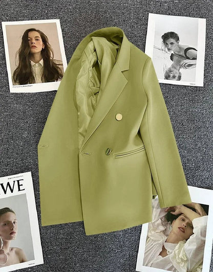 Women's Casual  Jaet Coat 22 Colors Small Suit Outerwear Long Sve Commute Sle Pure Color Spring Season