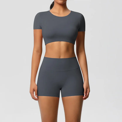 Workout Sportswear 2Pcs Piece Female Women Active Wear Sports Tank Top Women Gym Workout Leggins Booty Bum Leggins