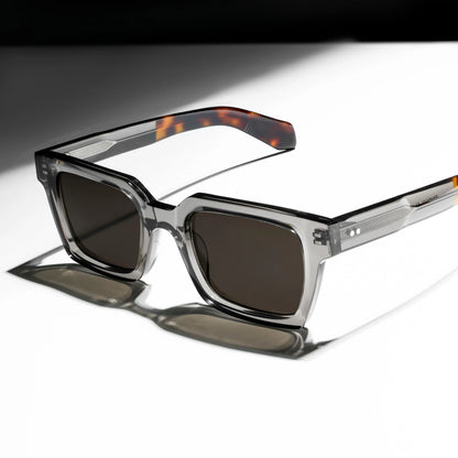 Acetate Frame Glasses for Men Oversized Polarized Sunglasses Women Trendy Retro Wide Keyhole Bridge UV400 Protection