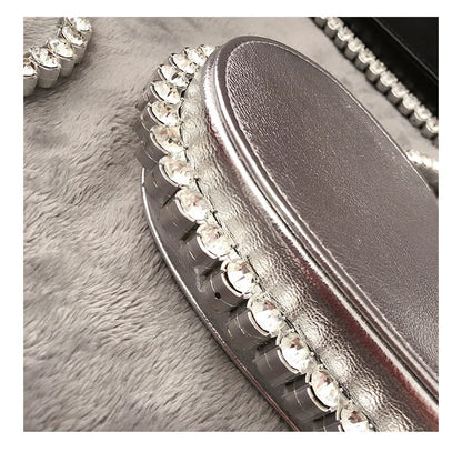 Diamond Red Heart Evening Clutch Women's Designer Chic RhinestoneBlack Wallet Wedding Party Sac A Main Heart Handbag for Woman