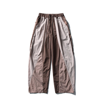 Men Outdoor Lightweight Quick Dry Ultra Loose Casual Splice Wide Leg Techwear Track Cargo Pants Women Streetwear Baggy Trousers