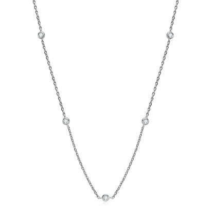 Moissanite Necklaces for Women 0.5ct Round Lab Diamond GRA s925 Sterling Silver 18k Dainty Daily Necklace Jewelry Gift