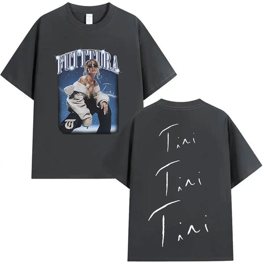 Singer TINI STOESSEL Futtura Tour New Album 2025 Graphic T-shirts Men Women Fashion Harajuku Short Sleeve Cotton Tees streetwear