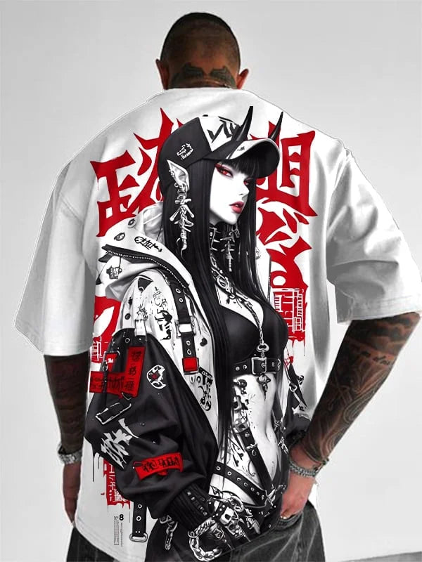 Men's and Women's Summer Fashion 3D Print Japanese Anime Printing T-shirt Casual Polyester Round Neck Casual Short Sleeve Tees