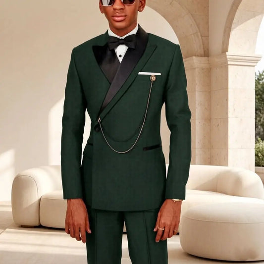 Slim Fit Suits for Men 2 Pieces Formal Wedding Suits Mix Match Elegant Asymmetric Shawl Collar Embellished Separates Prom Wear