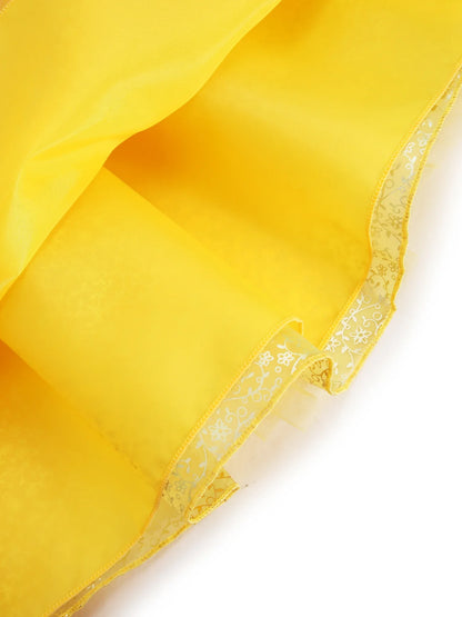 2026 Deluxe Snow White Princess Gown Puff Sleeve Stand Collar Girl Fairy Kid Cosplay Costume Toddler Carnival Apparel Dresses