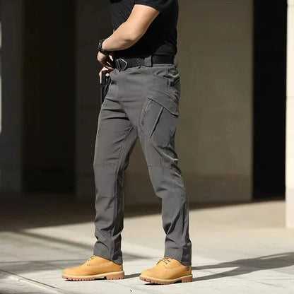 2024 Men's Autumn Tactical Cargo Pants Outdoor Work Pants Multi-pocket Casual Trousers Waterproof Quick Dry Elastic Pants Male