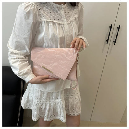 Fashion Women Clutch Soft PU Leather Solid Color Evelope Bag Wristlet Bags Female Small Handbags Day Clutches Evening Party Bags