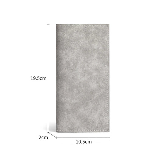 Portefeuille long en PU souple vintage pour hommes, sac à main fin, porte-monnaie décontracté, pour billets, pièces, cartes de crédit