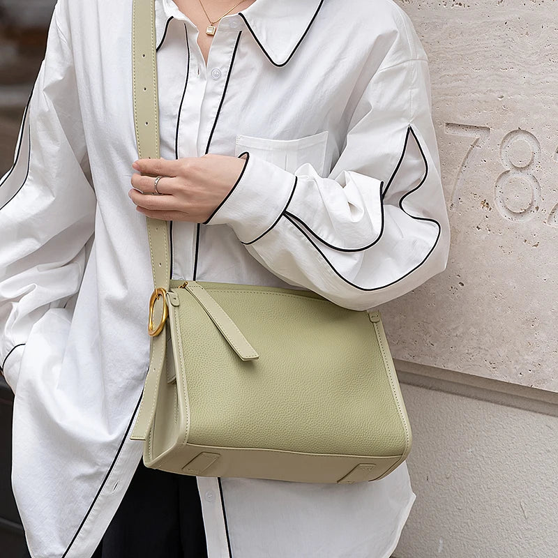 Vintage messenger bag cowhide leather bag Soft Leather Large Capacity minimalist Crossbody bag women female luxury bag