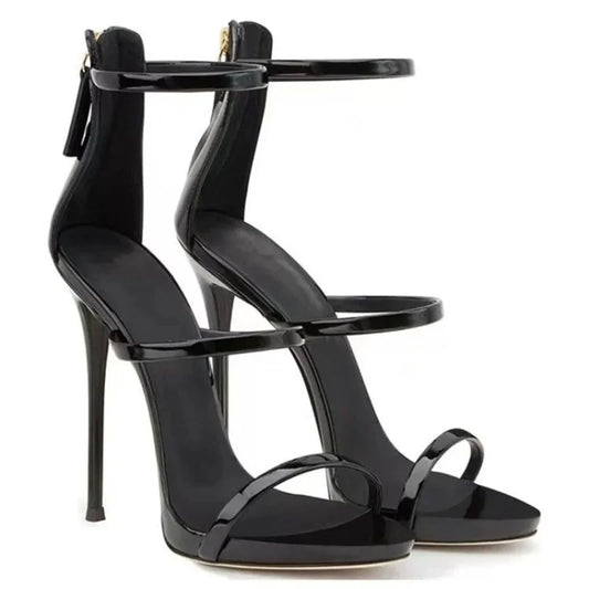 Fashion Women Shoes 2024 New High Heels Women's Slim Heels Summer Sexy Walk Hentian High Line Black High Heel Sandals