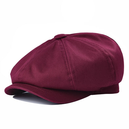 Newsboy Cap Men's Twill Cotton Eight Panel Hat Women's Baker Boy Caps Retro Big Large Hats Male Boina Green Beret