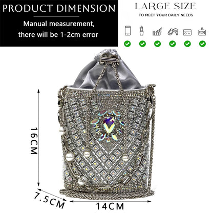 2024 Latest Wedding Pointed Toe Women's Shoes High Heel Black Color Rhinestones italian shoes and bags matching set